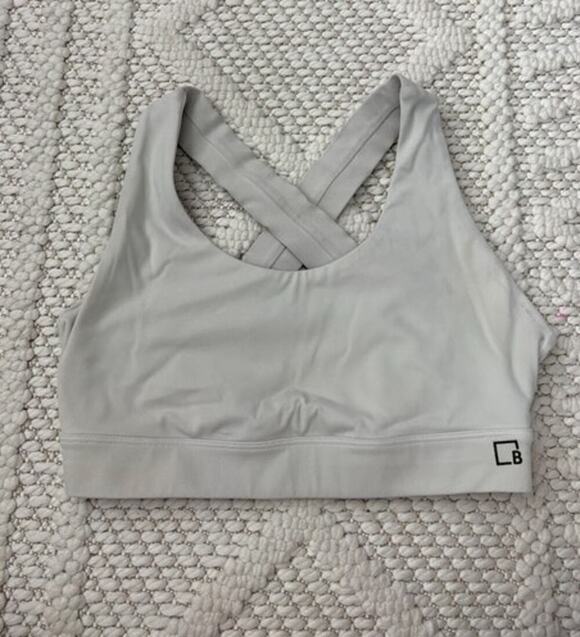 Baseline Other - Baseline by Ashy Bines Women's White Cross-Back Sports Bra Size Small